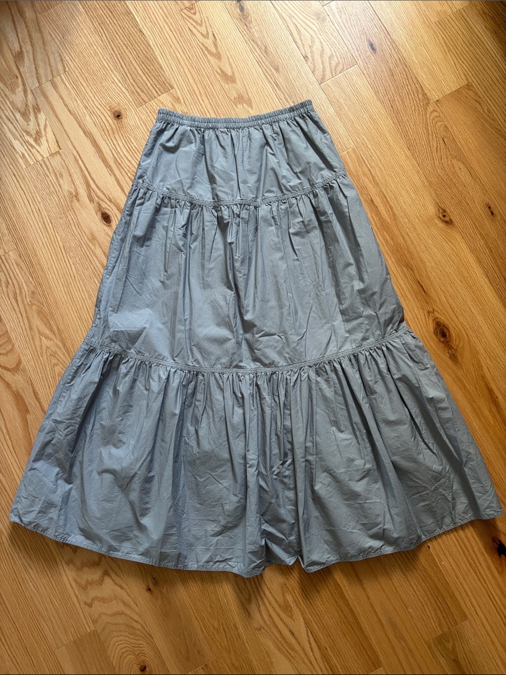 Aritzia Light Gray Tiered Maxi Skirt